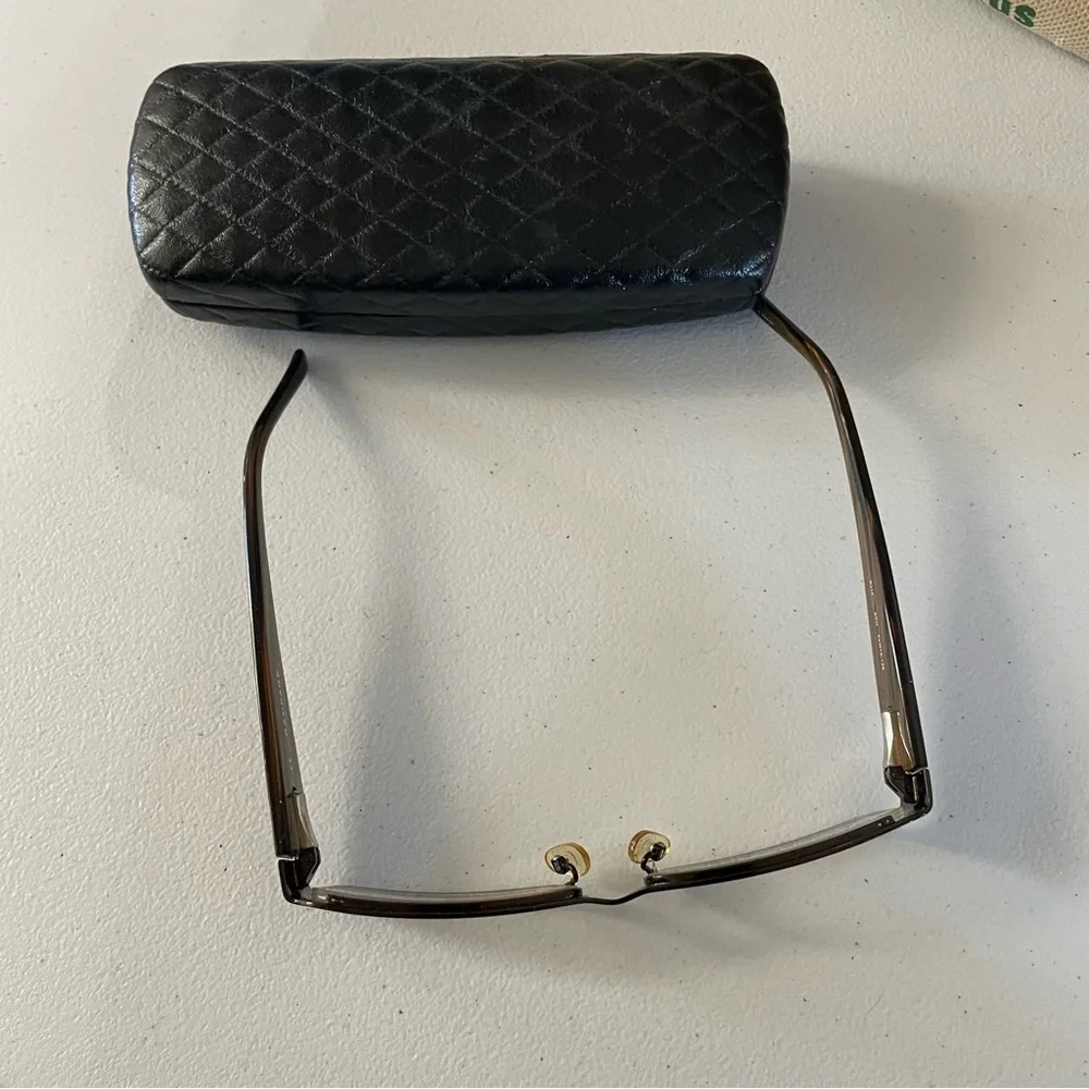 Rampage Brown Glasses with lotus inlay  with Black Case